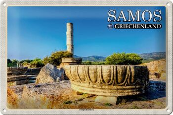 Panneau de voyage en étain, 30x20cm, Samos, grèce, Temple d'Héra 1