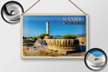 Panneau de voyage en étain, 30x20cm, Samos, grèce, Temple d'Héra 2