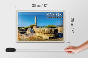 Panneau de voyage en étain, 30x20cm, Samos, grèce, Temple d'Héra 4