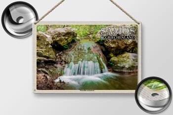 Panneau de voyage en étain, 30x20cm, Samos, grèce, cascades Karlovasi 2