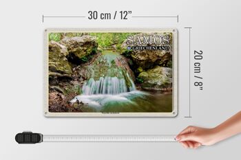 Panneau de voyage en étain, 30x20cm, Samos, grèce, cascades Karlovasi 4