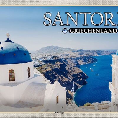 Cartel de chapa Viaje 30x20cm Santorini Grecia Islas Imerovigli