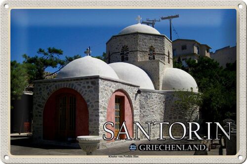 Blechschild Reise 30x20cm Santorin Griechenland Kloster Profitis