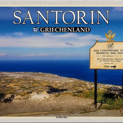 Blechschild Reise 30x20cm Santorin Griechenland Profitis Ilias