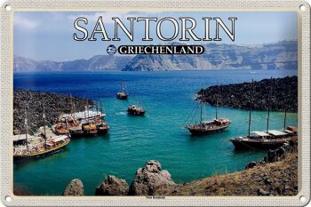 Signe en étain voyage 30x20cm, Santorin, grèce, île volcanique de Kameni 1