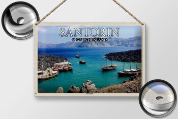 Signe en étain voyage 30x20cm, Santorin, grèce, île volcanique de Kameni 2