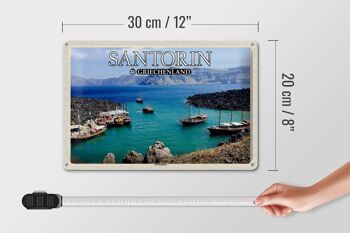 Signe en étain voyage 30x20cm, Santorin, grèce, île volcanique de Kameni 4