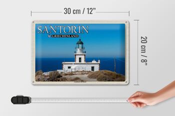 Panneau de voyage en étain, 30x20cm, Santorin, grèce, phare Akrotiri 4