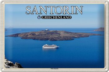 Signe en étain voyage 30x20cm, Santorin, grèce, île Palea Kameni 1