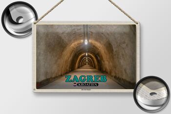 Signe en étain voyage 30x20cm Zagreb croatie le tunnel du Gric 2