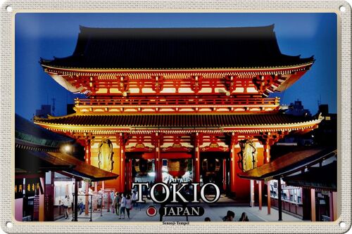 Blechschild Reise 30x20cm Tokio Japan Sensoji-Tempel