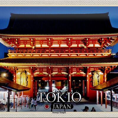 Cartel de chapa de viaje, 30x20cm, Tokio, Japón, templo Sensoji