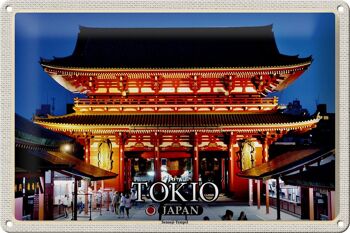 Panneau en étain voyage 30x20cm, Tokyo, Japon, Temple Sensoji 1