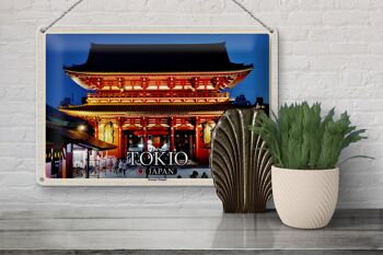 Panneau en étain voyage 30x20cm, Tokyo, Japon, Temple Sensoji 3