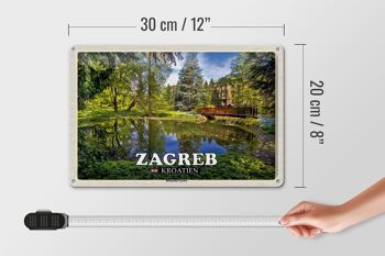Panneau de voyage en étain, 30x20cm, jardin botanique de Zagreb, croatie 4