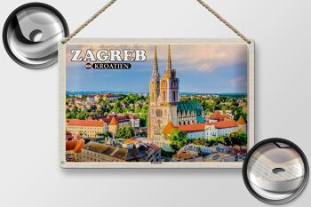 Panneau de voyage en étain, 30x20cm, cathédrale de Zagreb, croatie, église épiscopale 2
