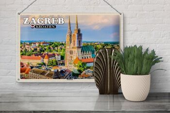 Panneau de voyage en étain, 30x20cm, cathédrale de Zagreb, croatie, église épiscopale 3