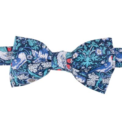 Liberty Strawberry Thief turquoise blue bow tie