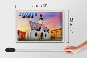 Signe en étain voyage 30x20cm, funiculaire de Zagreb, croatie, Uspinjaca 4