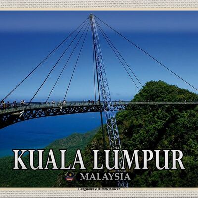 Cartel de chapa Viaje 30x20cm Kuala Lumpur Malasia Langindkavi