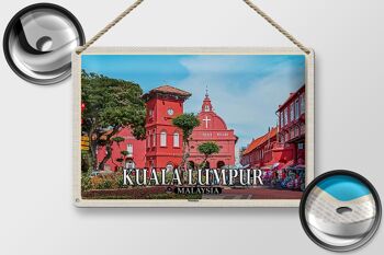 Panneau de voyage en étain, 30x20cm, Kuala Lumpur, malaisie, Malacca, église de la ville 2