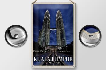 Panneau en étain voyage 20x30cm, Kuala Lumpur, malaisie, Petronas 2