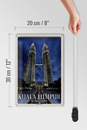 Panneau en étain voyage 20x30cm, Kuala Lumpur, malaisie, Petronas 4