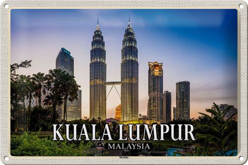 Blechschild Reise 30x20cm Kuala Lumpur Malaysia Skyline