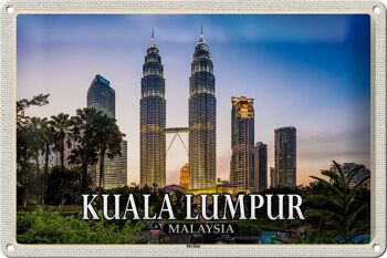 Panneau de voyage en étain, 30x20cm, Kuala Lumpur, malaisie, horizon 1