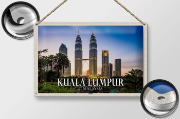 Panneau de voyage en étain, 30x20cm, Kuala Lumpur, malaisie, horizon 2