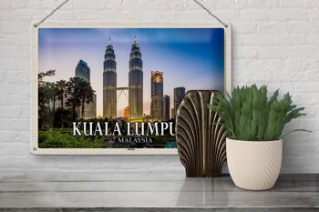 Panneau de voyage en étain, 30x20cm, Kuala Lumpur, malaisie, horizon 3
