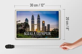 Panneau de voyage en étain, 30x20cm, Kuala Lumpur, malaisie, horizon 4