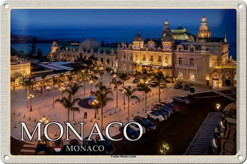 Blechschild Reise 30x20cm Monaco Casino Monte-Carlo