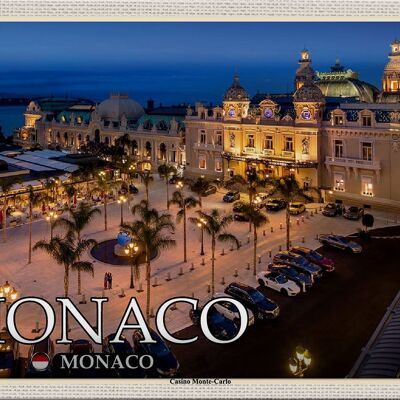 Blechschild Reise 30x20cm Monaco Casino Monte-Carlo