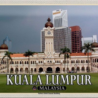 Cartel de chapa de viaje, 30x20cm, edificio Kuala Lumpur Sultan Abdul