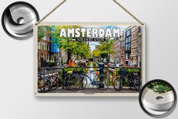 Panneau en étain voyage 30x20cm Amsterdam Pays-Bas quartier Jordaan 2