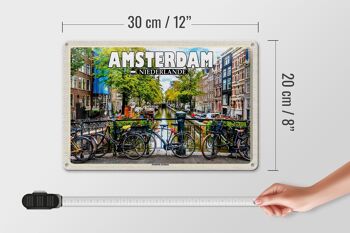 Panneau en étain voyage 30x20cm Amsterdam Pays-Bas quartier Jordaan 4