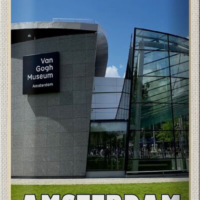 Cartel de chapa Viaje 20x30cm Ámsterdam Países Bajos Museo Van Gogh