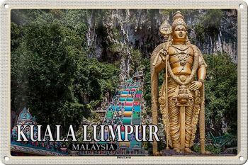 Panneau de voyage en étain, 30x20cm, Kuala Lumpur, malaisie, grottes de Batu 1
