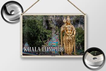 Panneau de voyage en étain, 30x20cm, Kuala Lumpur, malaisie, grottes de Batu 2