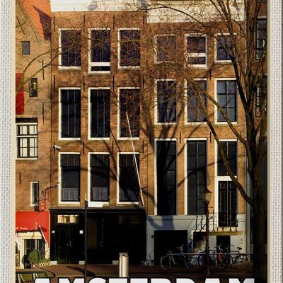 Blechschild Reise 20x30cm Amsterdam Niederlande Anne-Frank-Haus