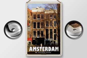 Panneau de voyage en étain, 20x30cm, Amsterdam, pays-bas, maison d'anne Frank 2