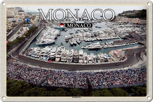 Blechschild Reise 30x20cm Monaco Grand Prix Rennsport