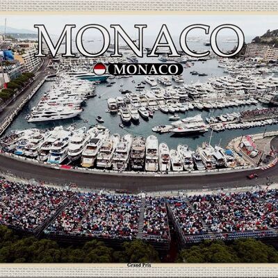 Targa in metallo da viaggio 30x20 cm Gran Premio di Monaco
