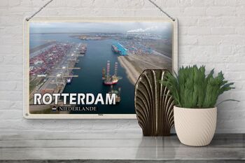 Panneau de voyage en étain, 30x20cm, navires du port de Rotterdam, pays-bas 3