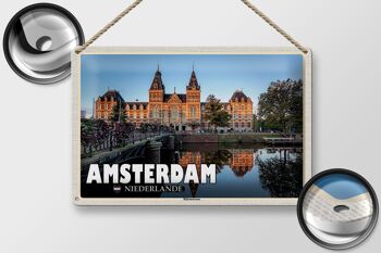 Panneau en étain voyage 30x20cm Amsterdam Pays-Bas Rijksmuseum 2