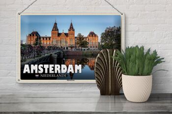 Panneau en étain voyage 30x20cm Amsterdam Pays-Bas Rijksmuseum 3