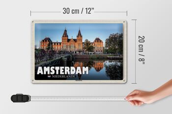 Panneau en étain voyage 30x20cm Amsterdam Pays-Bas Rijksmuseum 4