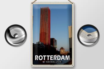 Panneau en étain voyage 20x30cm, Rotterdam pays-bas pomme rouge 2