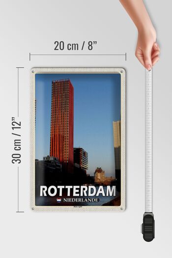 Panneau en étain voyage 20x30cm, Rotterdam pays-bas pomme rouge 4